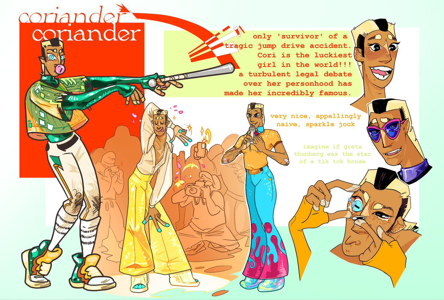 reference for my character Coriander, a sporty celebrity girly.